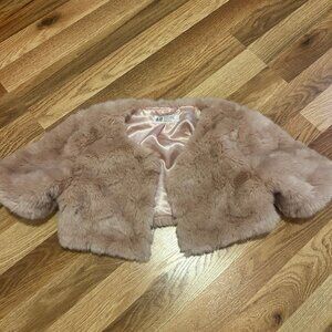 Pink girls faux fur jacket